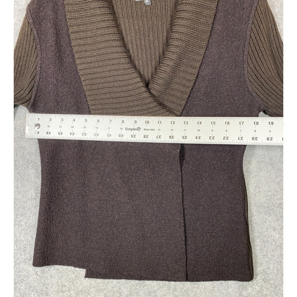 Sweater Jacket Womens Medium Brown Lamb Wool Blend Silvia Novelli Noba Italy - Picture 3 of 13